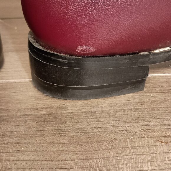 Justin Boots Women Size 5.5D Style 524Y Maroon Leather Lace Up - Picture 14 of 16